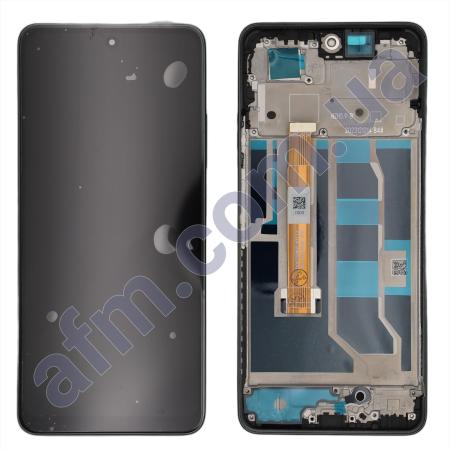 Дисплей Realme C67 4G чёрный + рамка зелёная