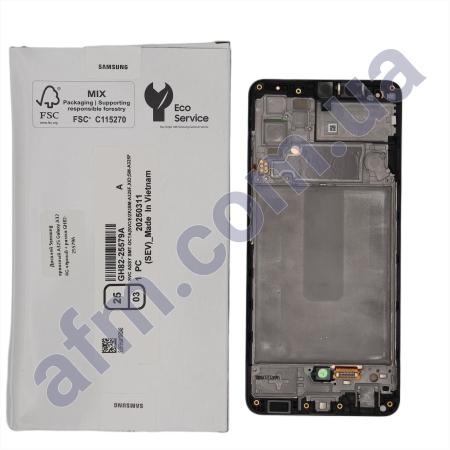 Дисплей Samsung сервисный A325 Galaxy A32 4G чёрный + рамка GH82-25579A