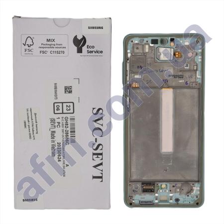 Дисплей Samsung сервісний A736 Galaxy A73 5G зелений + рамка GH82-28884C