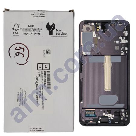 Дисплей Samsung сервисный S911 Galaxy S23 5G чёрный + рамка GH82-30480A