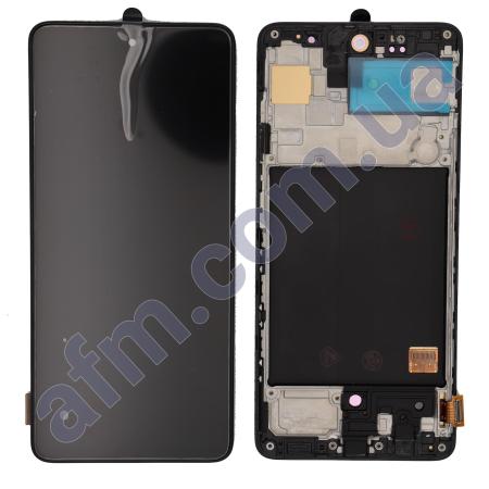 Дисплей Samsung A515F Galaxy A51 OLED чорний + рамка