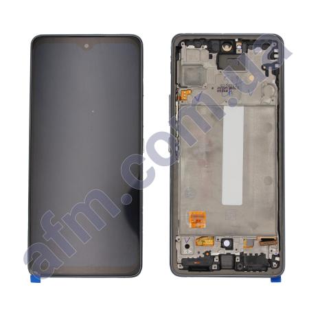 Дисплей Samsung A536B Galaxy A53 OLED (Small LCD) чёрный + рамка