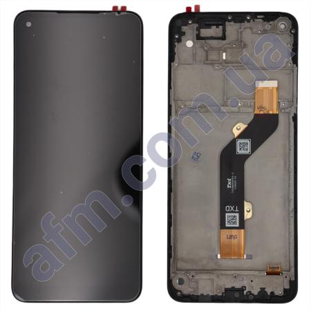 Дисплей Tecno Spark 6 (KE7) чорний + рамка