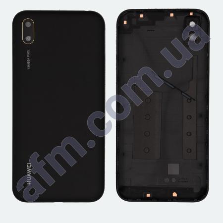 Задня кришка Huawei Y5 2019 (AMN-LX9/ AMN-LX1/ AMN-LX2/ AMN) чорна Midnight Black + Скло камери