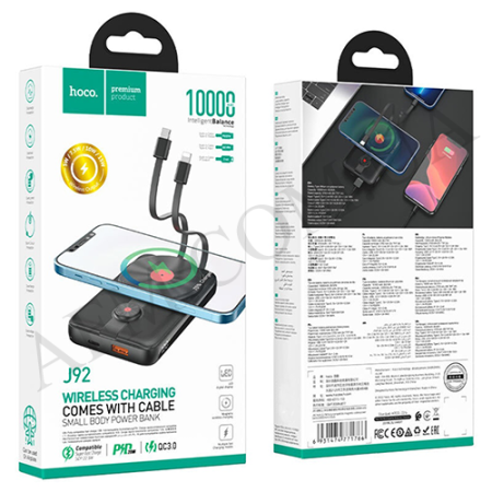 Зовнішній акумулятор (Power Bank) Hoco J92 22.5W бездротовий (10000 mAh) чорний