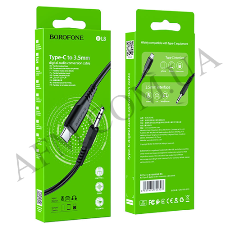 Кабель AUX Borofone BL8 Type-C - Jack 3.5 чорний!