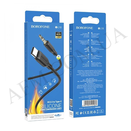 Кабель AUX Borofone BL18 Type-C чорний