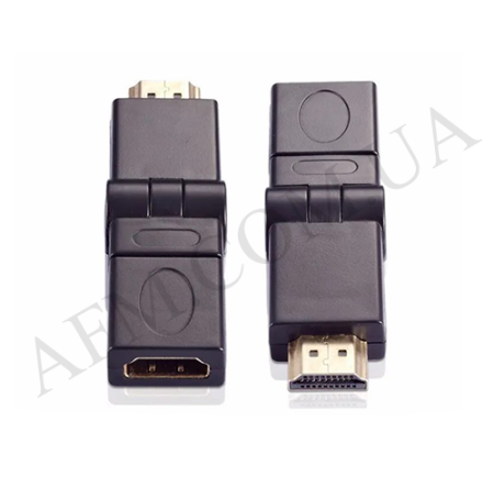 Перехідник HDMI-HDMI поворотный 180гр чорний