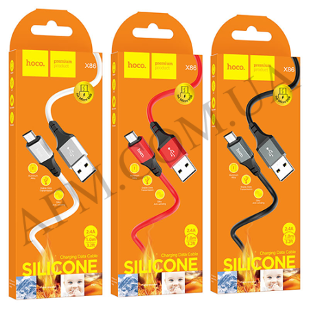 USB кабель Hoco X86 Micro USB (1000mm) чорний