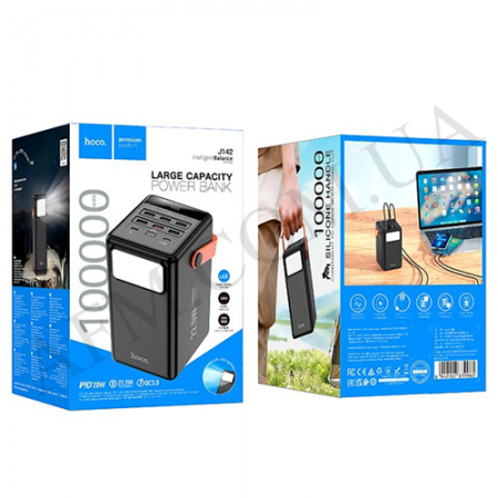 Зовнішній акумулятор (Power Bank) Hoco J142 22.5W+ PD20W (100000 mAh) чорний