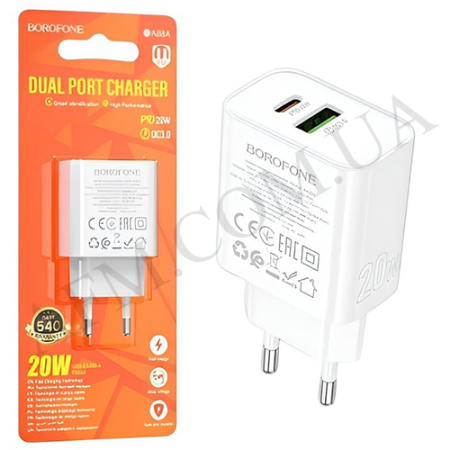 СЗУ блок Borofone BA88A PD20W+QC3.0 белый