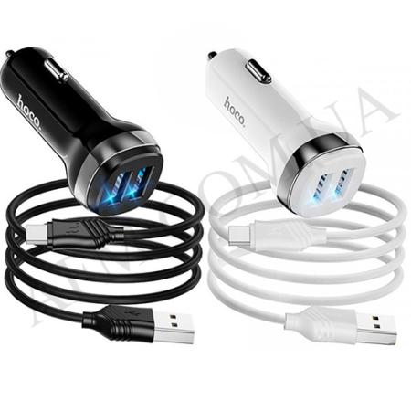 АЗУ блок Hoco Z40 (2USB/ 2.4A) + кабель Type-C белый