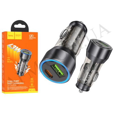 АЗП блок Hoco NZ12A PD43W + QC3.0 (Type-C/ 1USB) чорний