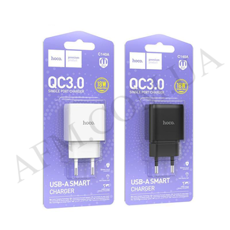 СЗУ блок Hoco C140A QC3.0 (1USB/ 3.0A) чорний