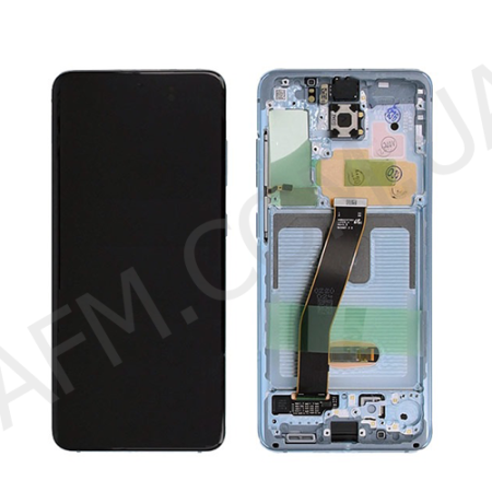 Дисплей Samsung сервисный G980 Galaxy S20 CLOUD BLUE + рамка GH82-22131D