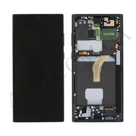 Дисплей Samsung S908B Galaxy S22 Ultra OLED чорний + рамка