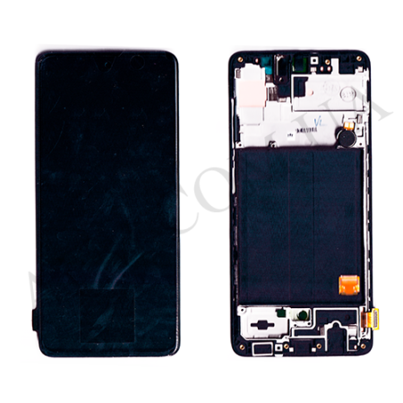 Дисплей Samsung сервисный A515 Galaxy A51 чёрный + рамка GH82-21669A