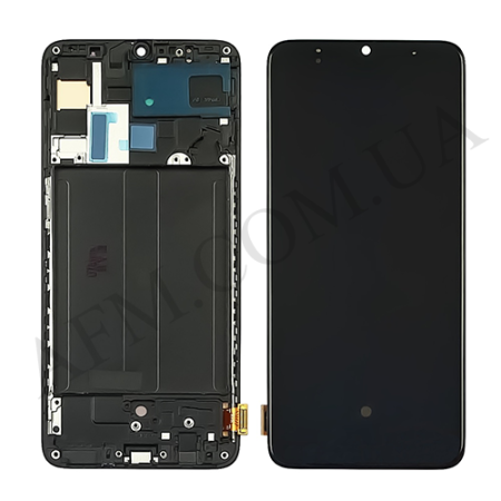 Дисплей Samsung A705F Galaxy A70 OLED (Small LCD) чорний + рамка
