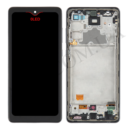 Дисплей Samsung A725F Galaxy A72 OLED (Small LCD) чорний + рамка