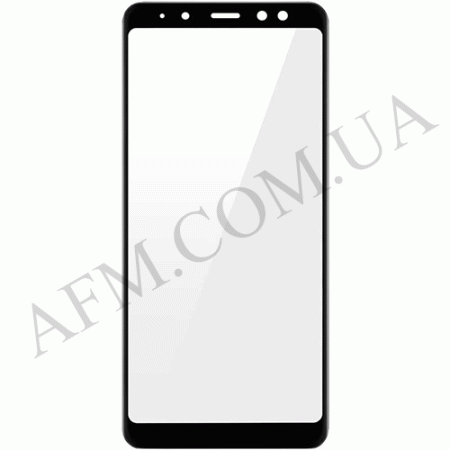Скло екрану Samsung A530F Galaxy A8 2018 чорне + OCA плівка!