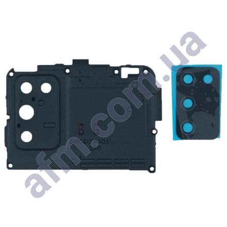 Скло камери Samsung A025 Galaxy A02S + чорна рамка