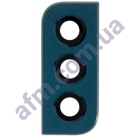 Скло камери Samsung S901 Galaxy S22 5G/ S906 чорне + зелена рамка