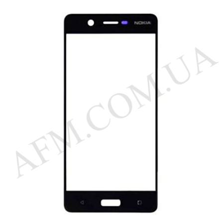 Скло екрану Nokia 8 чорне + OCA плівка