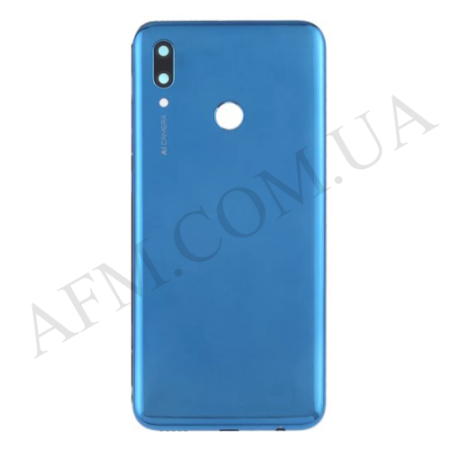 Задня кришка Huawei P Smart 2019 (POT-LX1) синя Sapphire Blue + Скло камери!