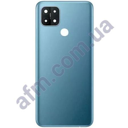 Задня кришка Oppo A15/ A15s/ A35 синя Mystery Blue + Скло камери