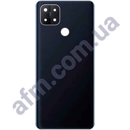 Задня кришка Oppo A15/ A15s/ A35 чорна Dynamic Black + Скло камери