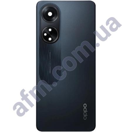 Задня кришка Oppo A98 чорна + Скло камери