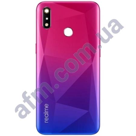 Задня кришка Realme 3i червона Diamond Red + Скло камери