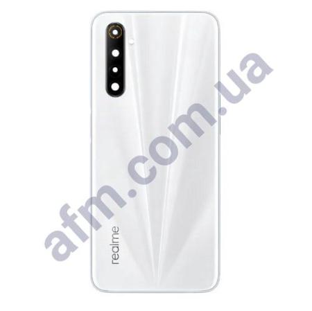 Задня кришка Realme 6 біла + Скло камери