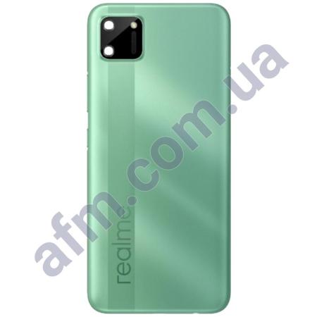 Задня кришка Realme C11 зелена + Скло камери