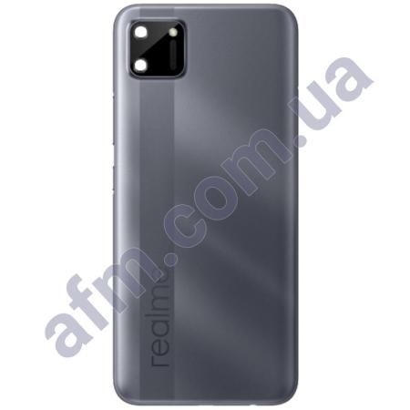 Задня кришка Realme C11 сіра + Скло камери