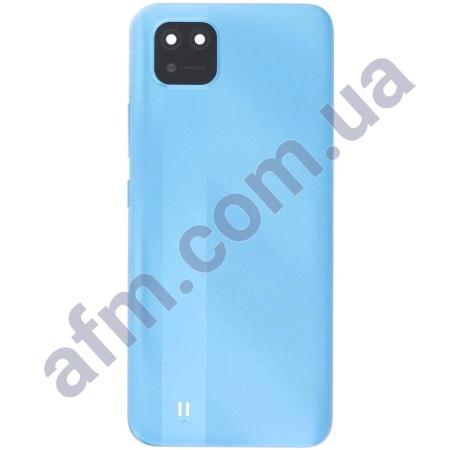 Задня кришка Realme C11 2021 синя Cool Blue + Скло камери