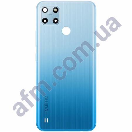 Задня кришка Realme C25Y блакитна + Скло камери
