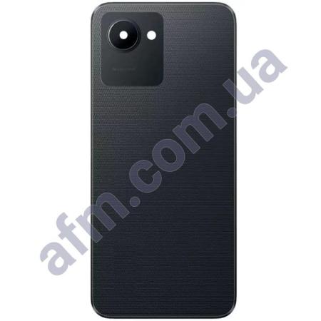 Задня кришка Realme C30s чорна Stripe Black + Скло камери
