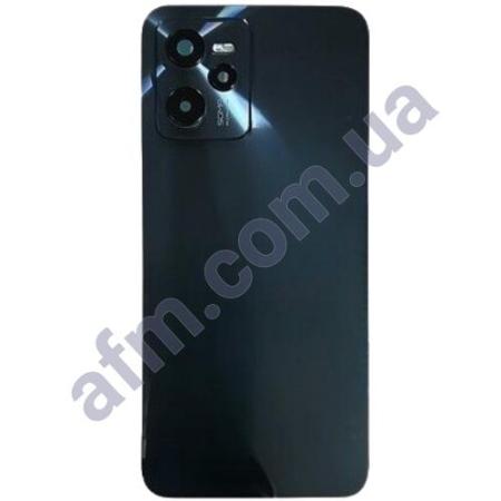 Задня кришка Realme C35 чорна Glowing Black + Скло камери