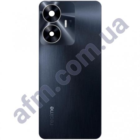 Задня кришка Realme C55 чорна Rainy Night + Скло камери