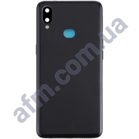 Задня кришка Samsung A107 Galaxy A10S 2019 чорна Black + Скло камери