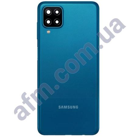 Задня кришка Samsung A125 Galaxy A12/ A127 синя Blue + Скло камери
