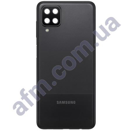 Задня кришка Samsung A125 Galaxy A12/ A127 чорна Black + Скло камери