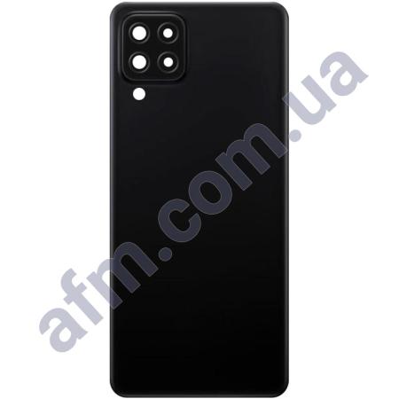 Задня кришка Samsung A225 Galaxy A22 4G чорна Black + Скло камери