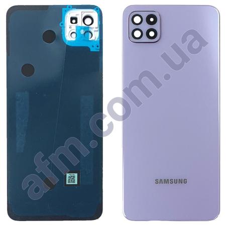 Задня кришка Samsung A226 Galaxy A22 5G фіолетова + Скло камери