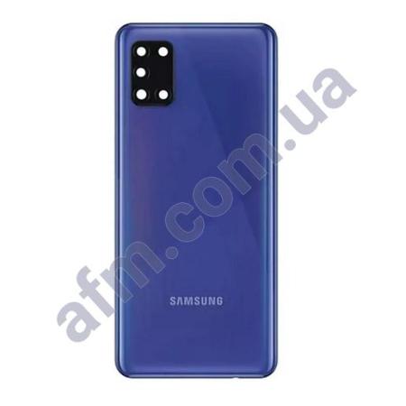 Задня кришка Samsung A315 Galaxy A31 синя Prism Crush Blue + Скло камери