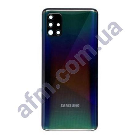 Задня кришка Samsung A516 Galaxy A51 5G чорна Awesome Black + Скло камери