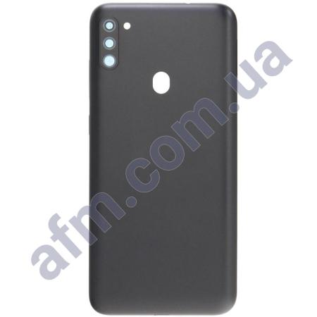 Задня кришка Samsung M115 Galaxy M11 чорна Black + Скло камери