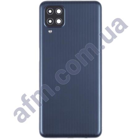 Задня кришка Samsung M127 Galaxy M12 чорна Black + Скло камери