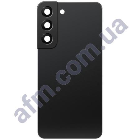 Задня кришка Samsung S901 Galaxy S22 5G чорна Phantom Black + Скло камери